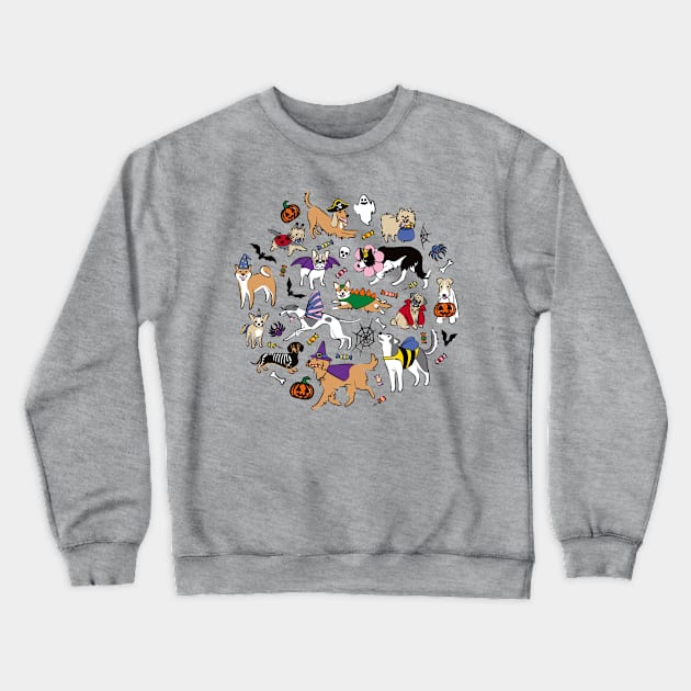 Dogs Fun Halloween Crewneck Sweatshirt by AnaAnaDesign